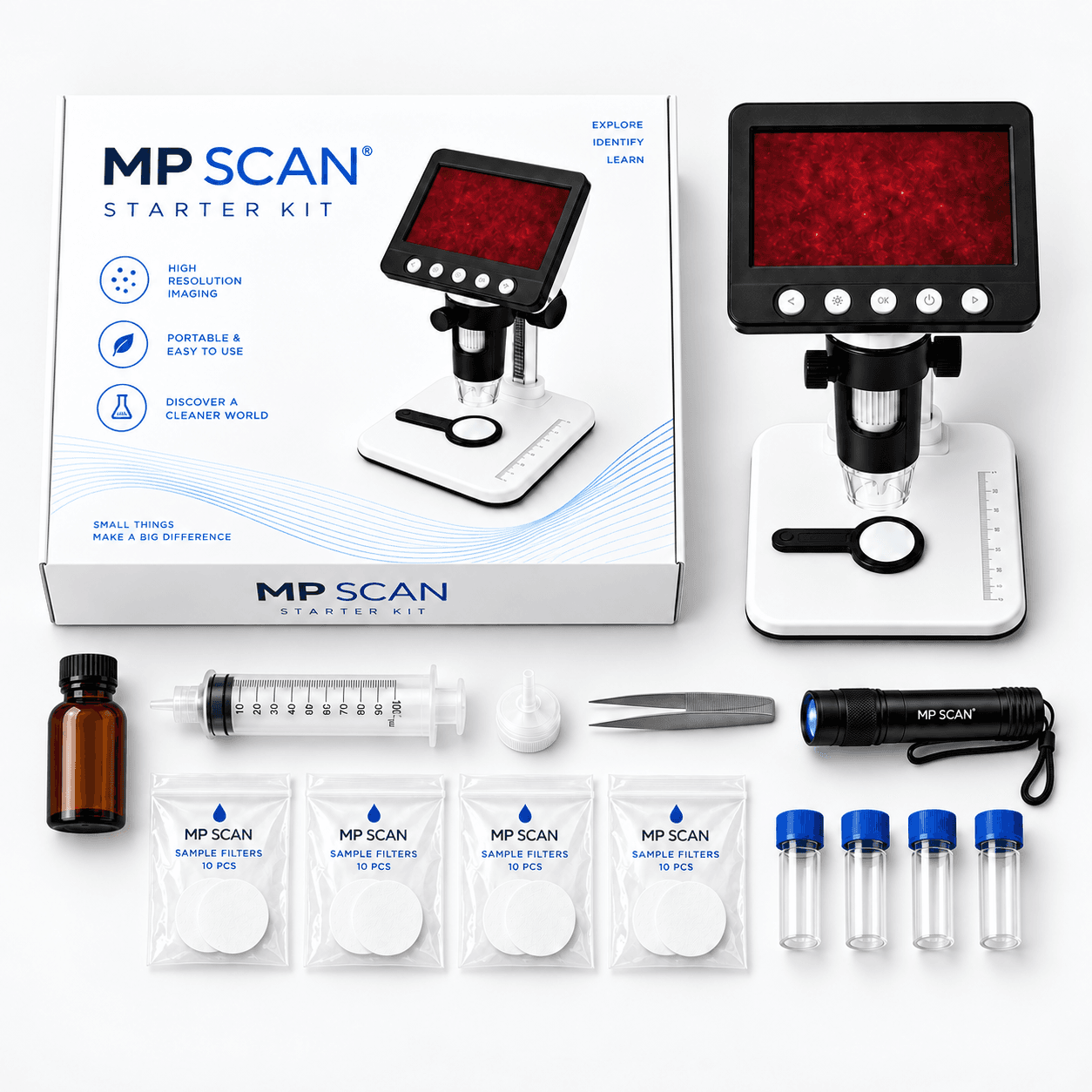 MP SCAN Starter Kit, microscopio digitale da tavolo e accessori